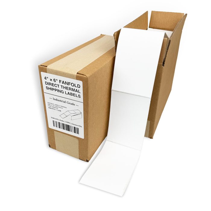 Fanfold Direct Thermal Labels - 4 x 6" - 3,000/box - Image 1